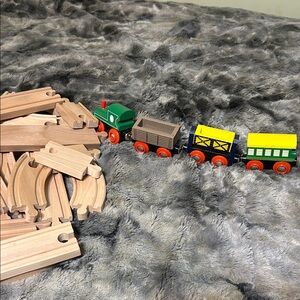Wooden Train Set with tracks